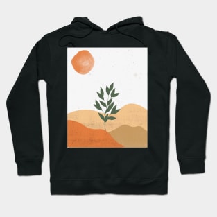 Minimalist Illustration Grey World Orange Sun Hoodie